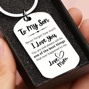 To My Son Keychain, Mother To Son Gifts From Mom, I Love You Son Gifts From Mom, Wedding, Birthday, Graduation, Gift Ready