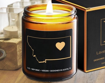 Montana Candle, Montana Souvenirs And Gifts, Montana Gifts For A Friend, Women, Men, Gift-Ready Candle