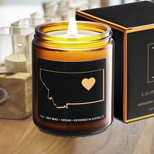 Montana Candle, Montana Souvenirs And Gifts, Montana Gifts For A Friend, Women, Men, Gift-Ready Candle
