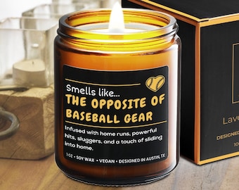 Baseball Candle, Baseball Gifts For Baseball Lovers & Teenagers, Baseball Mom Gift Ideas, Birthday Gift For Teens, Christmas, Gift-Ready
