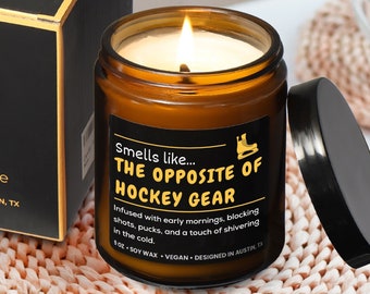 Hockey Candle, Funny Hockey Gifts For Hockey Lovers, Hockey Mom Gifts For Women, Gifts For Hockey Players, Long-Lasting Scent, Gift Ready