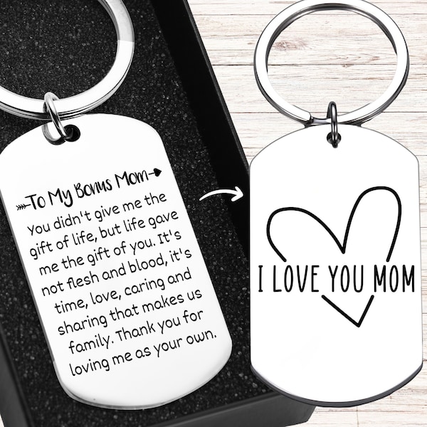 To My Bonus Mom Keychain, Bonus Mom Gifts From Daughter, Bonus Mom Gifts For Mothers Day, Best Bonus Mom Ever Gifts For Stepmom Presents