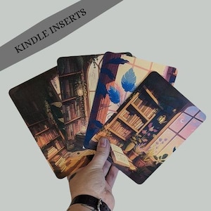 Bookcase Backgrounds Kindle Case Inserts E-reader Case Insert Handmade Book Gift, Cardstock E-Reader Insert Bookish Gift Reading Reading Era
