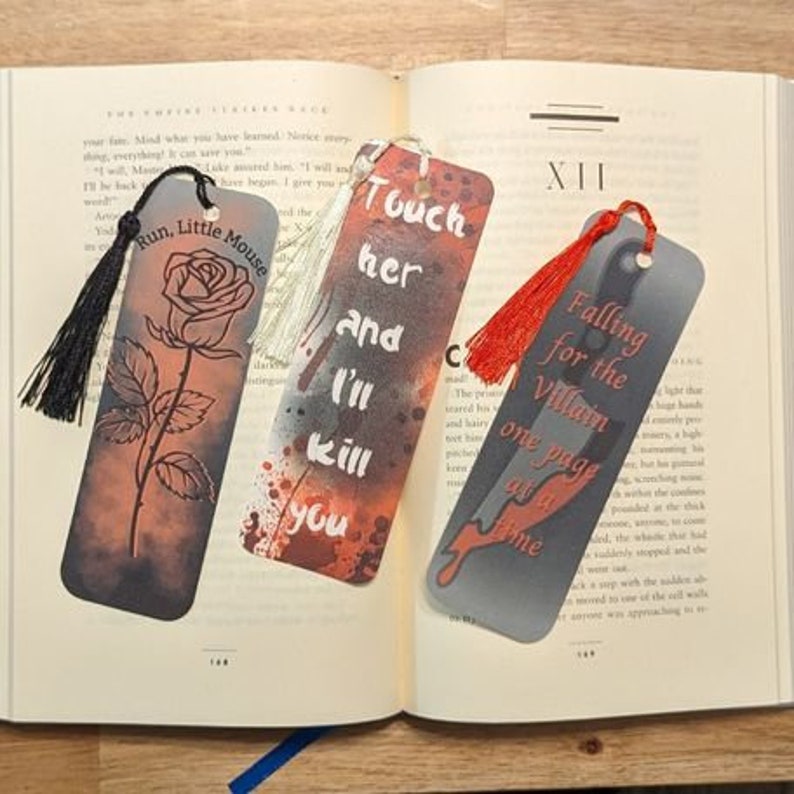 Dark Romance Smut Dirty Laminated Bookmarks Tassel Bookmarks, Handmade