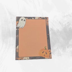 Halloween Ghost Pumpkin Spooky Gothic Cute 5.3x4 in. Notepad Office Supplies Stationary