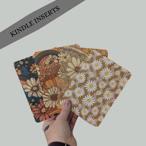 Flower boho Daisy Rainbow Kindle Case Inserts E-reader Case Insert Handmade Book Gift Cardstock EReader Insert Bookish Gift Reading Book Era