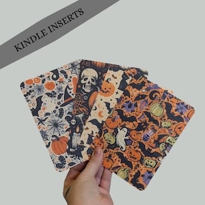 Halloween Spooky Ghost Skull Witch Pumpkin Fall Kindle Skin Kindle Case Inserts E-reader Case Insert Handmade Book Gift Reading Book Era