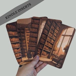 Bookcase Library Books Kindle Case Inserts E-reader Case Insert Handmade Book Gift Cardstock E-Reader Insert Bookish Gift Reading Book Era
