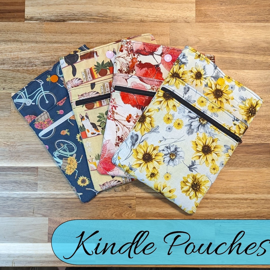 Flower Bookshelf Cat Sunflower Romance Kindle Sleeve Kindle Pouch
