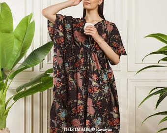 Caftanes, Vestido maxi bohemio, Caftán de algodón, Caftanes de algodón para mujer, Vestidos caftán para mujer, Caftán, Vestido maxi de verano para mujer