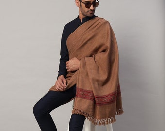 Meditation Shawl or Meditation Blanket, Wool Shawl/Wrap, Oversize Scarf/Stole, Ethically Sourced, Fair Trade. Unisex. Large 100"x50" Inch