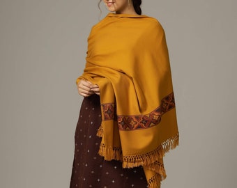Indische Wolle Meditation Gebetsschal Decke Handgefertigte Yak-Wolle Tibetan Winter Tribal Kullu Schal Stickerei Boho Schal fester Überwurf