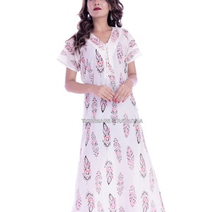 White Nighty, Soft Cotton Night Dress, Sleep Dress, Casual Night Gown, Lightweight Cotton, Indian Women Nighty, India Gown, Comfortable Wear