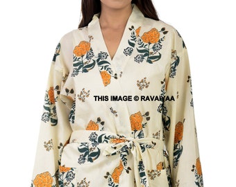 Handmade Cotton Floral Sleepwear Robes Nightdress Kimono Bridal Shower Robe Women Long kimono Hippie Indian Maxi Dress Bath Robe Night Gown