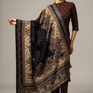 Indian wool shawl, Designer scarf, Handmade shawl, Fashionable shawl, Women and Men Large shawl Stole, Jamawar Shawl, Pashmina