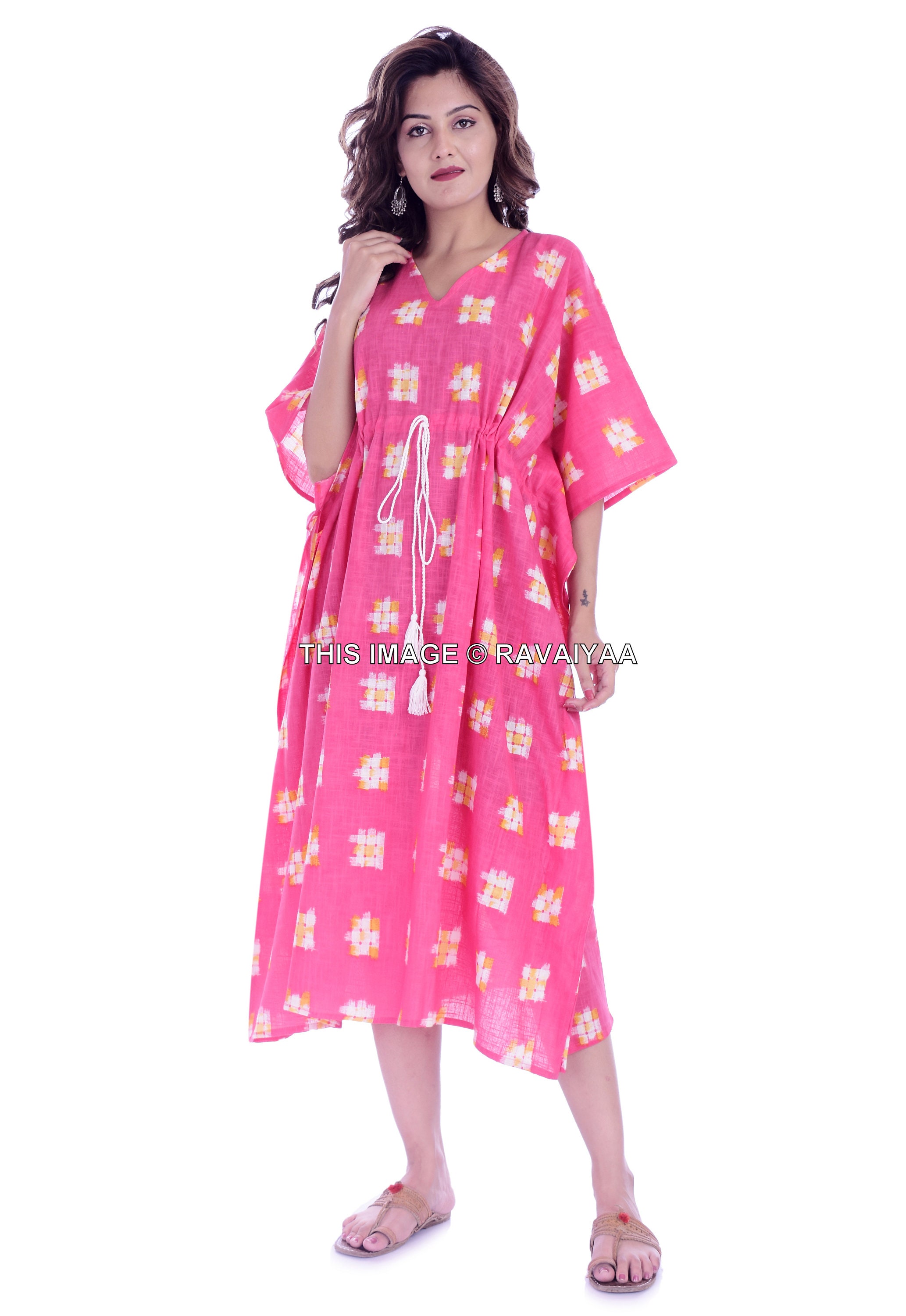 Cotton Kaftan in Ikat Boho Dress Swimsuit Cover Up Plus Etsy