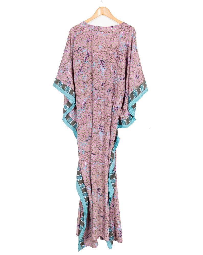 Resort Wear Beach Cover up Spa Robe Women Caftan Plus Size Kaftan Vintage Silk Kimono Long India Dress Bohemian Dress Indian Maxi