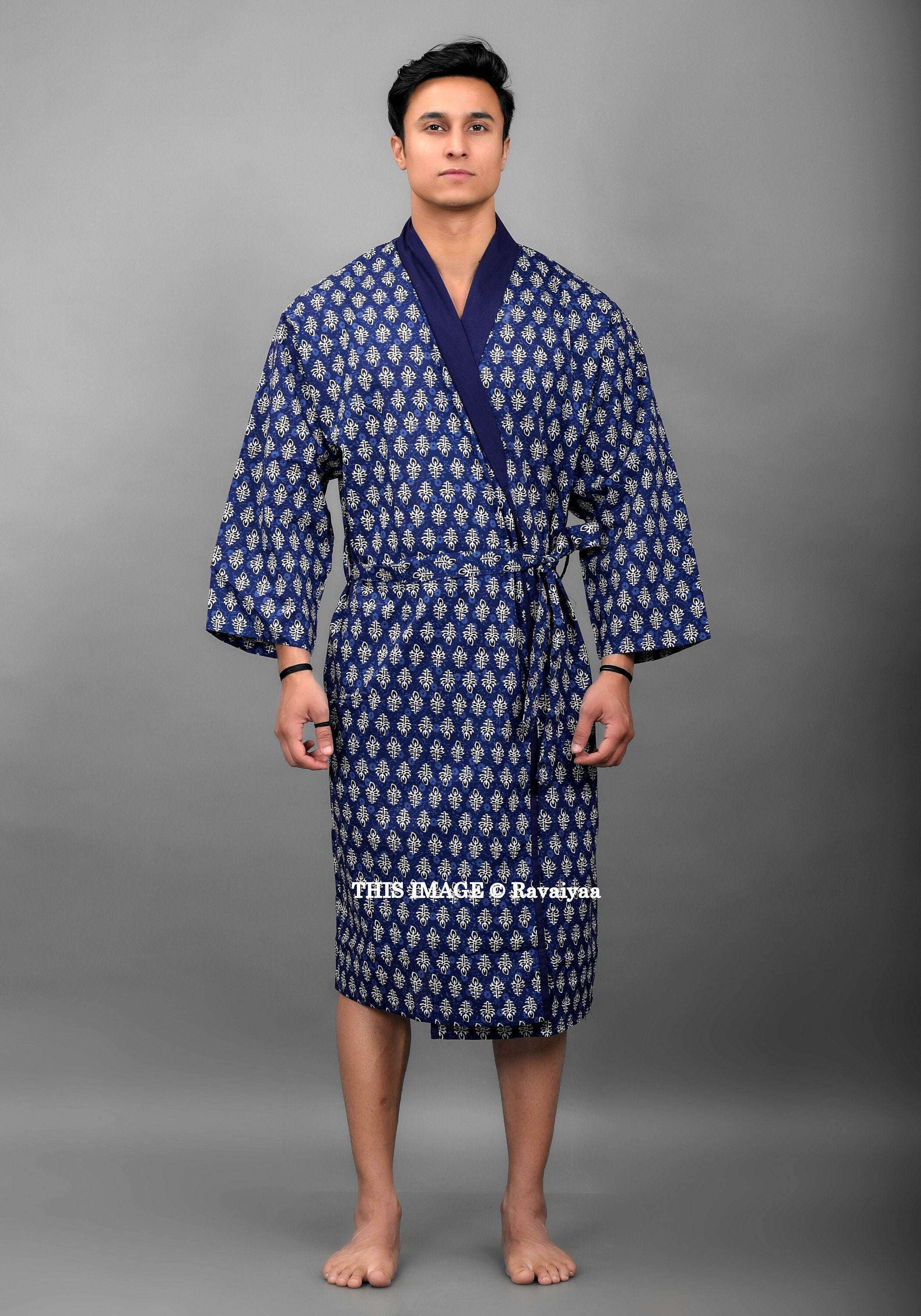 Blue Men Kimono - Etsy