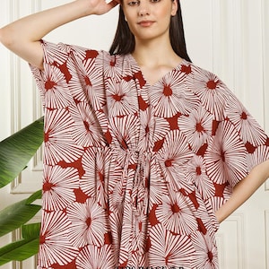 Cotton Kaftan, Indian Floral Kaftan, Long Caftan,Dress For to be Moms, Beach Cover up, Sleepwear, Indian Kaftan, Maxi Dress,Bikini Cover Up