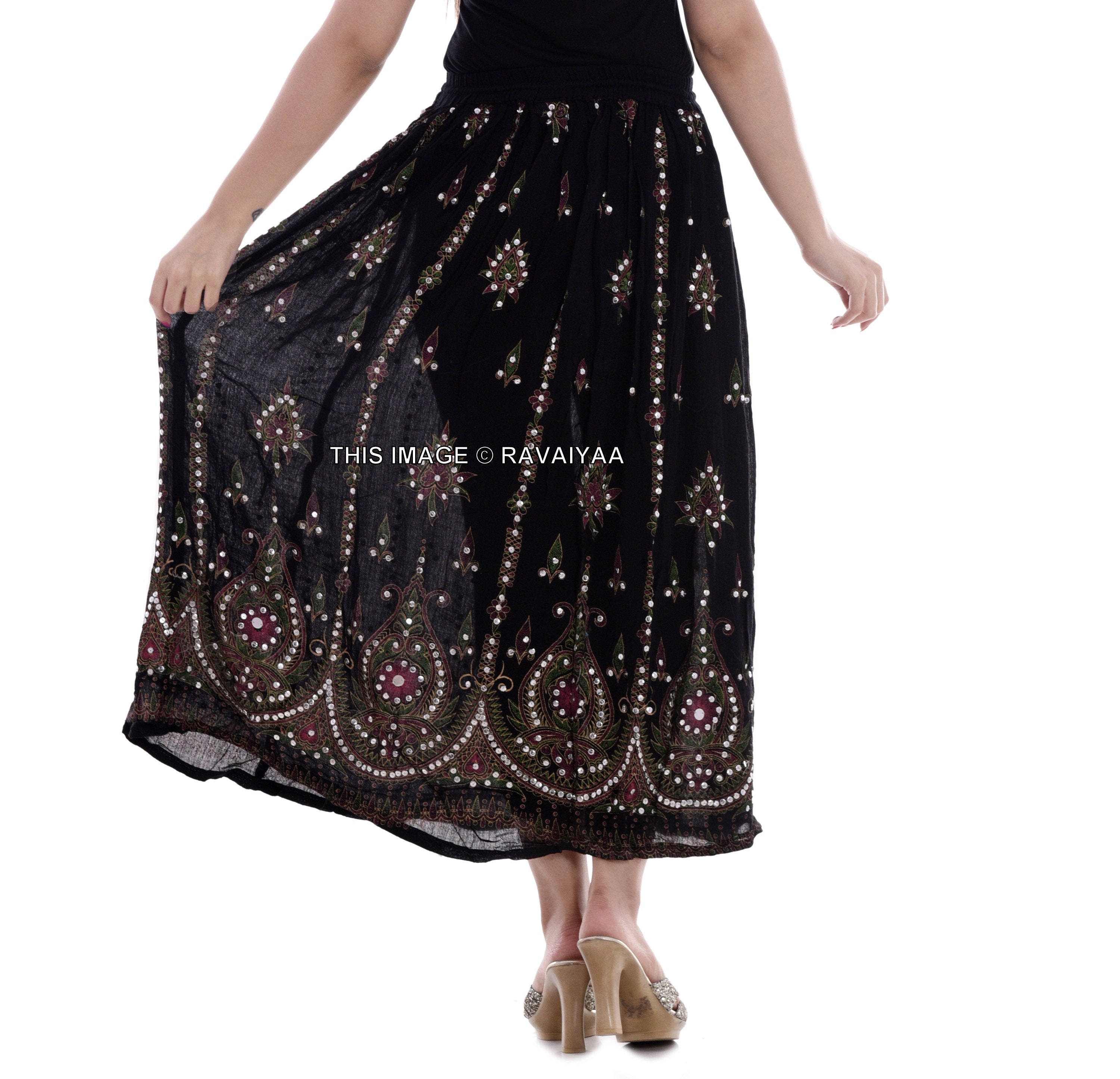 Black Skirt Women Long Skirt Rayon Traditional Wraps Etsy