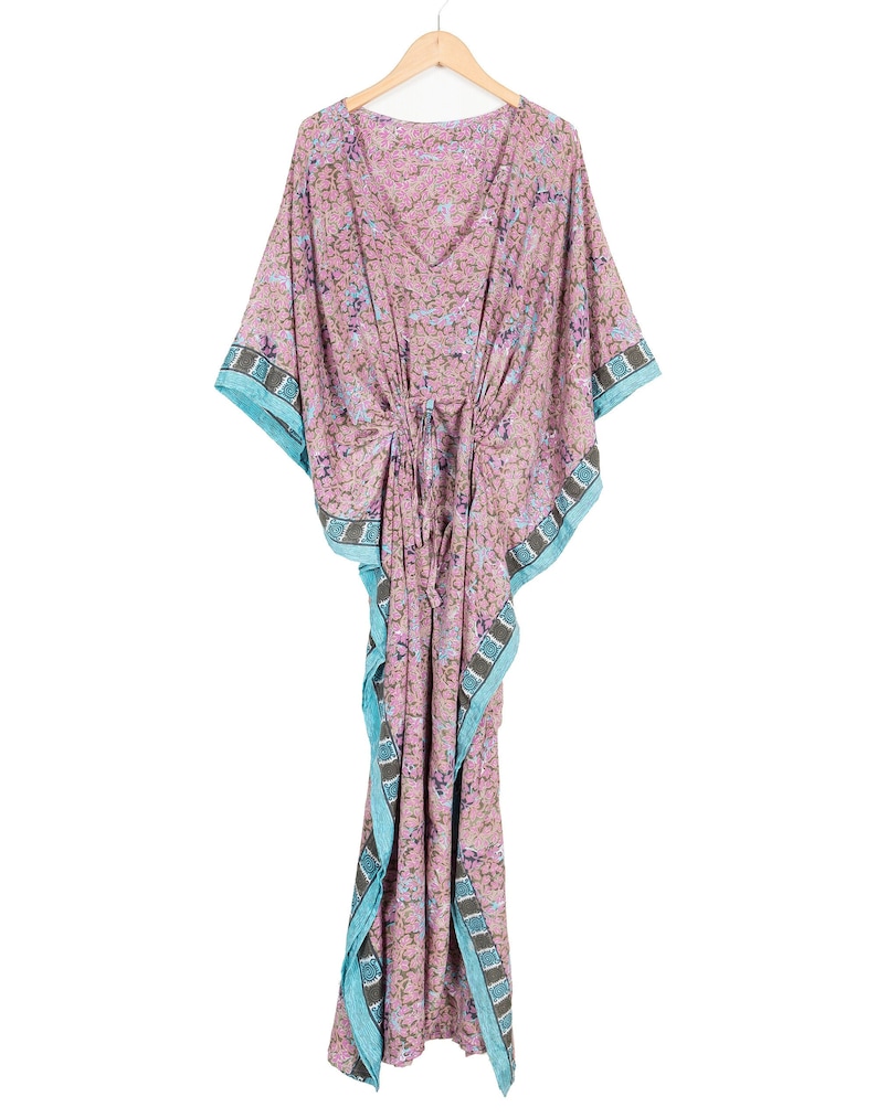 Resort Wear Beach Cover up Spa Robe Women Caftan Plus Size Kaftan Vintage Silk Kimono Long India Dress Bohemian Dress Indian Maxi