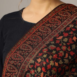 Indian 100% Pashmina Wool Kaani Floral-Paisley Shawl Scarf Women Large Wrap Stole 30 x 80 inches Meditation Shawl Christmas Gift Winter Wrap image 6