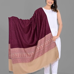 Jamawar Shawl Pashmina Blanket Wrap Cozy  Beautiful Yak Wool Tibetan Lhasa Winter Tribal Celtic Boho Zen Kullu Shawl Indian  Paisley Stole