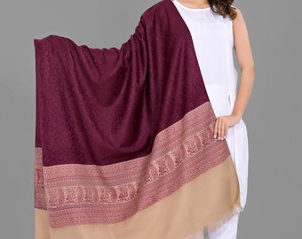 Jamawar Shawl Pashmina Blanket Wrap Cozy  Beautiful Yak Wool Tibetan Lhasa Winter Tribal Celtic Boho Zen Kullu Shawl Indian  Paisley Stole