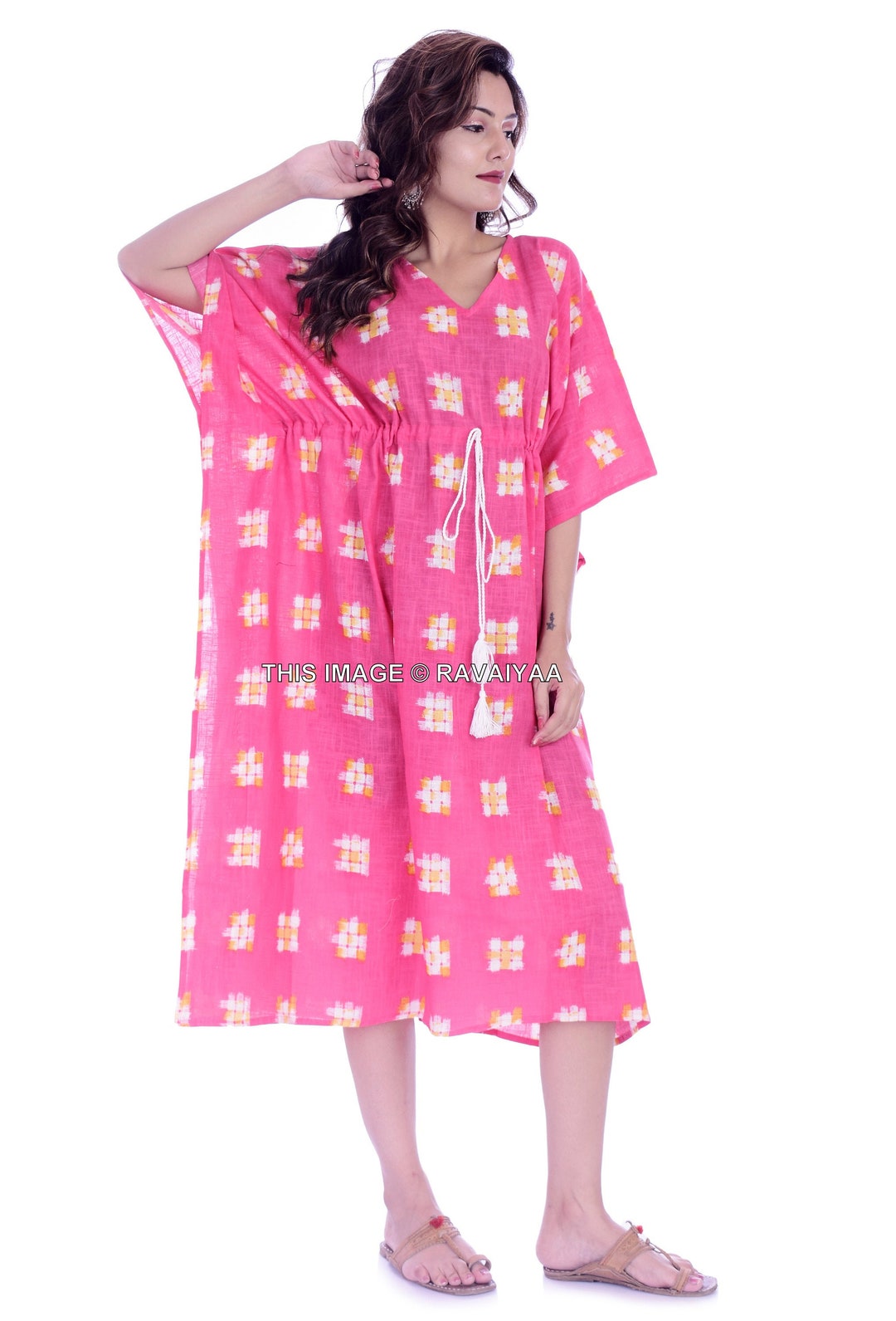 Cotton Kaftan in Ikat Boho Dress Swimsuit Cover Up Plus Etsy