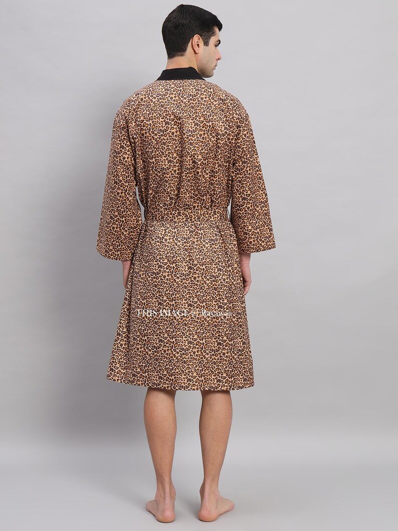 Lower Robe Unisex Robes, Cotton Leopard Print Robe, Gifts for Her Him , Boho Robe ...