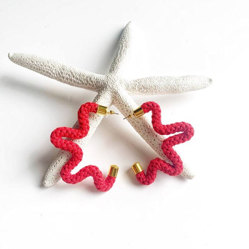 Star shaped colourful cotton earrings Non-allergenic Star shaped Earrings Earrings for Sensitive Ears Gifts for Stylish Friend image 3