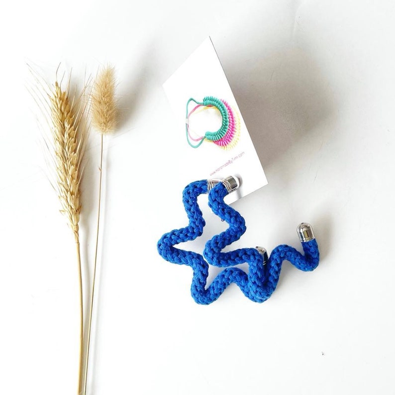 Star shaped colourful cotton earrings Non-allergenic Star shaped Earrings Earrings for Sensitive Ears Gifts for Stylish Friend image 7