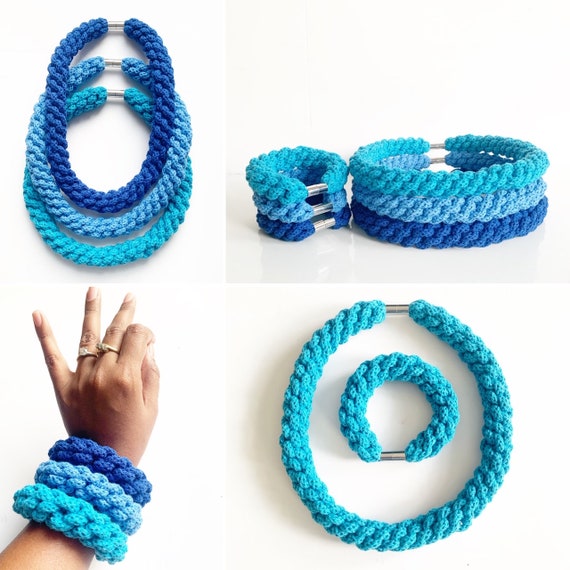 Necklace and Bracelet gift sets made with organic cotton rope, Gift sets for women, Soft Cotton Women’s jewelry, Holiday Gifts for her