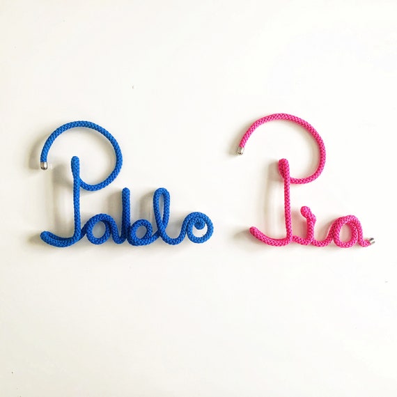Nursery Name Signs • LARGE Custom wire word • Any word • Personalised gift • knitted word • wire words • custom gift • personalised gift