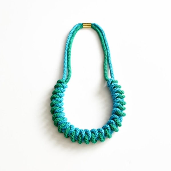 Knotted Statement Cotton Necklace - Boho Style Jewelry w/ Super Soft Organic Cotton in Various Colors | Bohemian Accessory Gift Ideas