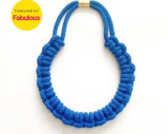 Handmade Crochet Cord Collar Necklace: Boho Chic Jewelry
