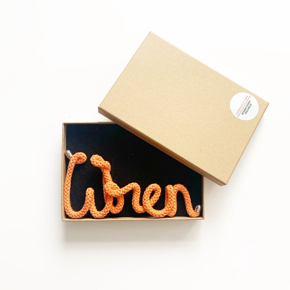 Nursery Name Signs • LARGE Custom wire word • Any word • Personalised gift • knitted word • wire words • custom gift • personalised gift