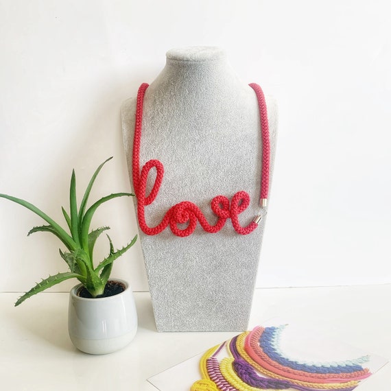 Love Word Necklace • Valentines Gifts for women • Statement Love Jewelry • Eco Friendly necklace • Word Gifts• Personalised Mothers Day Gift