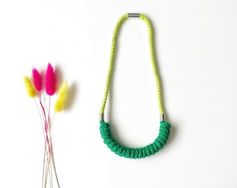 Colourful Statement Necklaces made with wired Cotton | Boho gift for a nature lover friend | Ecological Necklace | Modern Colourful Necklace