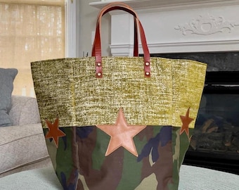 Bohemian Patchwork Tote Bag with Green Velvet & Leather | Artisan Canvas Shoulder Bag