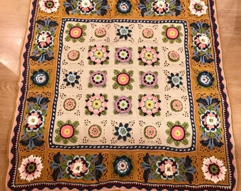 Afghan Decke, Häkeldecke, Handgemachter Afghanischer Überwurf, Obst Gartendecke Oma Quadrat Tagesdecke, Überwurf für Home Décor oder Weihnachtsgeschenk