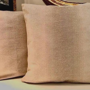 Luxury Beige Woven Cotton Pillow Cover 20x20 | Marbled Linen Cushion Cover | Neutral Throw Pillowcase | Modern Handmade Home Décor