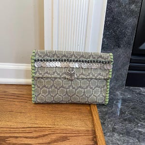 Boho Beaded Clutch Bag – Vegan Embroidered Evening Purse with Tribal Medallions, Kuchi Buttons & Tassels | Handmade by Atelier Lily&#39;s