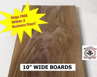 10" WIDE BLACK WALNUT, 3/4" Boards. Many Lengths. Shelf, Sign, Plaques. Made by Wood-Hawk Lumber