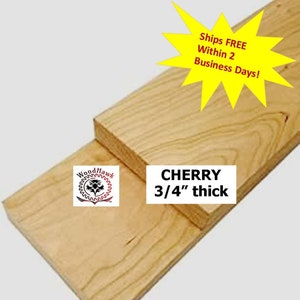 2 CHERRY 3/4" x 6" x 24" Lumber Wood Boards DIY Shelf Sign Craft Build. Planed, Sanded, Jointed. No Knots, No Cracks