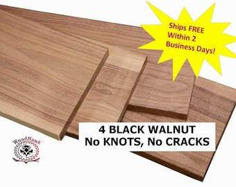 4 BLACK WALNUT 3/4" x 3" x 36" Lumber Wood Boards Kiln Dry DIY Shelf Sign Craft Build Made by Wood-Hawk Lumber