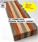 3/4' x 2' x 16' -  2 PADAUK 3 WALNUT 2 CHERRY. Combo 7. diy Cutting or Charcuterie Boards. Serving Tray. From Wood Hawk Lumber 