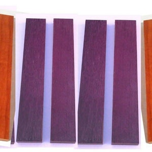 3/4&quot; x 2&quot; x 12&quot; - 4 PURPLEHEART Plus 4 PADAUK. DIY Project Boards Made by Wood Hawk Lumber