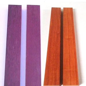 3/4&quot; x 2&quot; x 12&quot; - 2 PADAUK Plus 2 PURPLEHEART Boards. DIY Cutting Board, Game Boards, Trivets. Sanded, Jointed, No Knots, No Cracks. Exotic