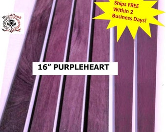 PURPLEHEART 3/4" x 2" x 16" Pack of 2, 4, or 6 Boards. DIY Cutting Charcuterie Cheese Board. Planed, Sanded, Jointed, No Knots, No Cracks